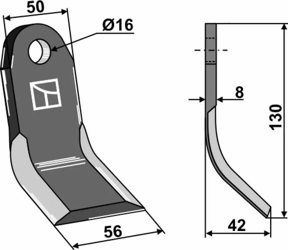 Y-Messer 130x50mm